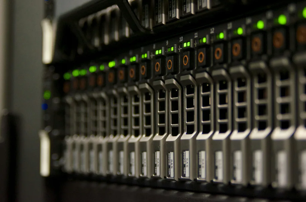 Server racks in a data hall — infrastructure context imagery